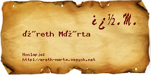 Éreth Márta névjegykártya
